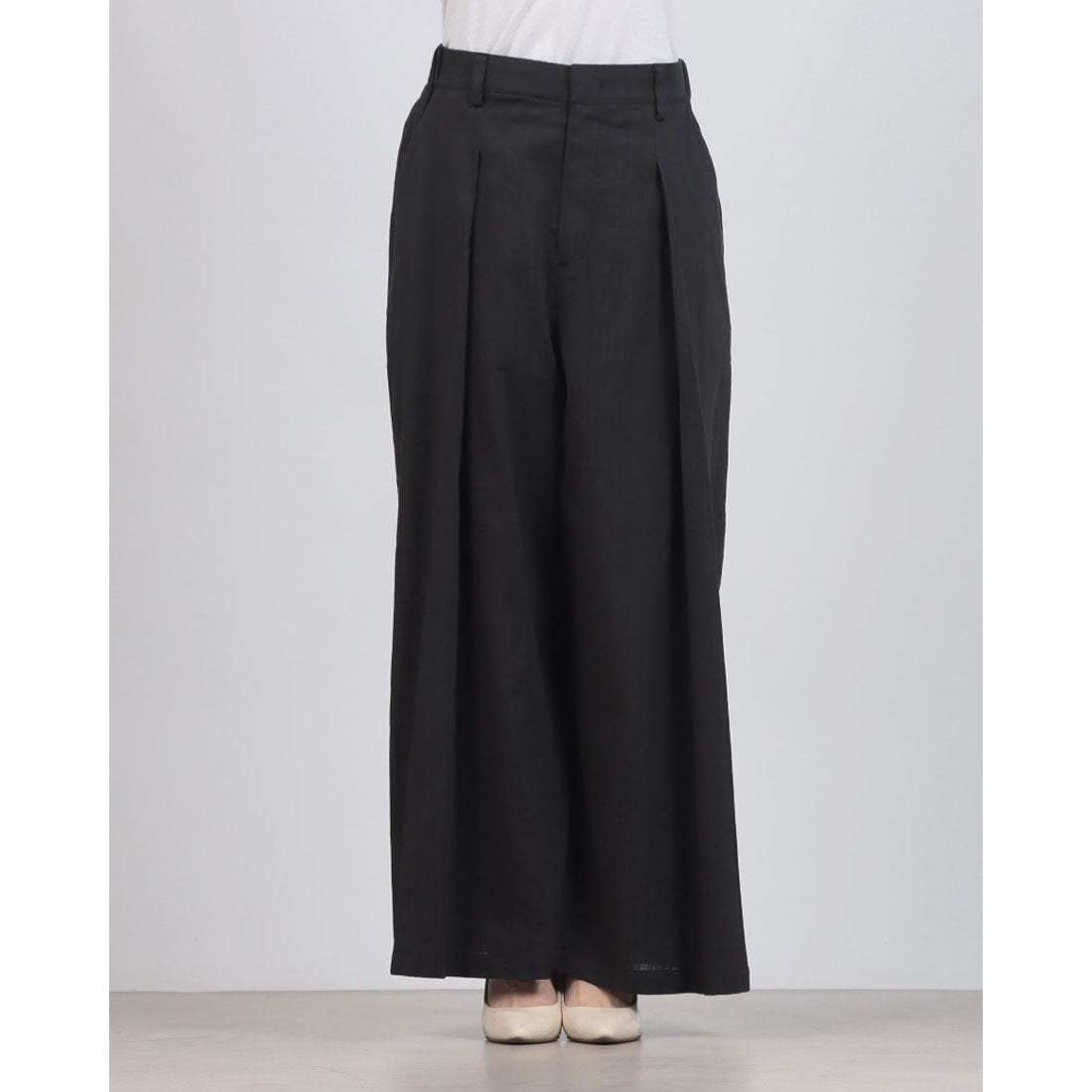 ハンチ hunch スプリングスラブ 深タックパンツ （CHACOAL） CHACOAL