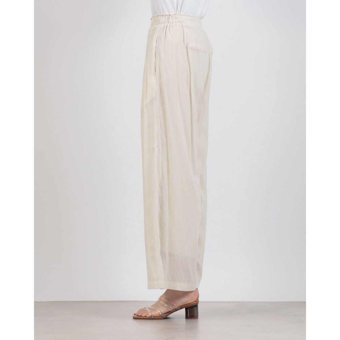 ハンチ hunch ハイツイスト シアーワイド ストレートパンツ （OFF/BEIGE） OFF/BEIGE