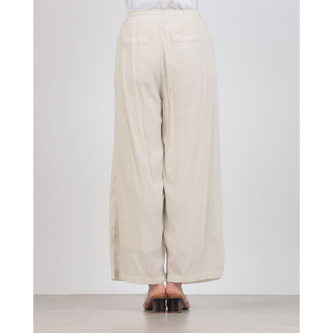 ハンチ hunch ハイツイスト シアーワイド ストレートパンツ （OFF/BEIGE） OFF/BEIGE