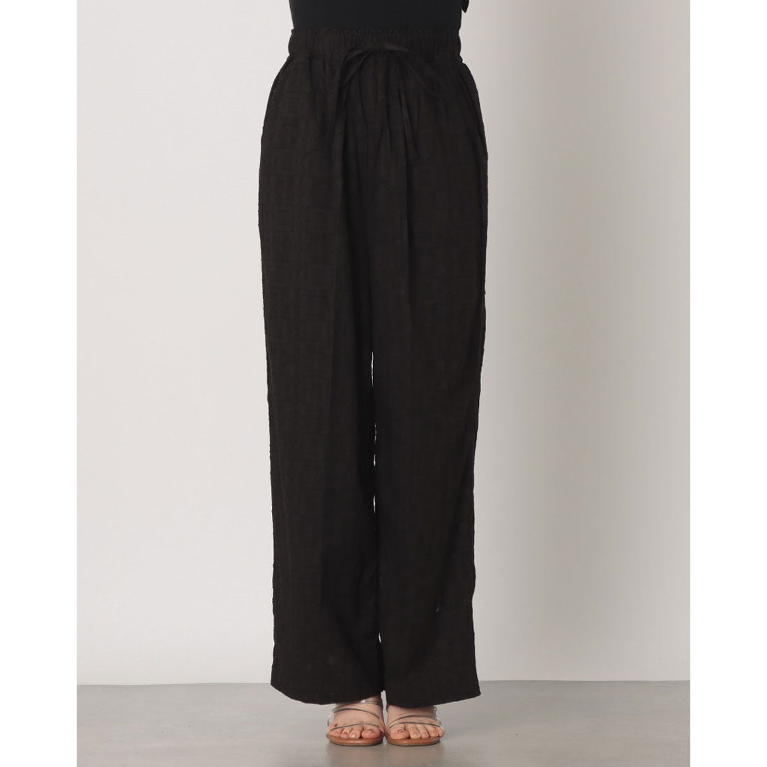 ハンチ hunch カットジャガード イージーパンツ （BLACK） BLACK