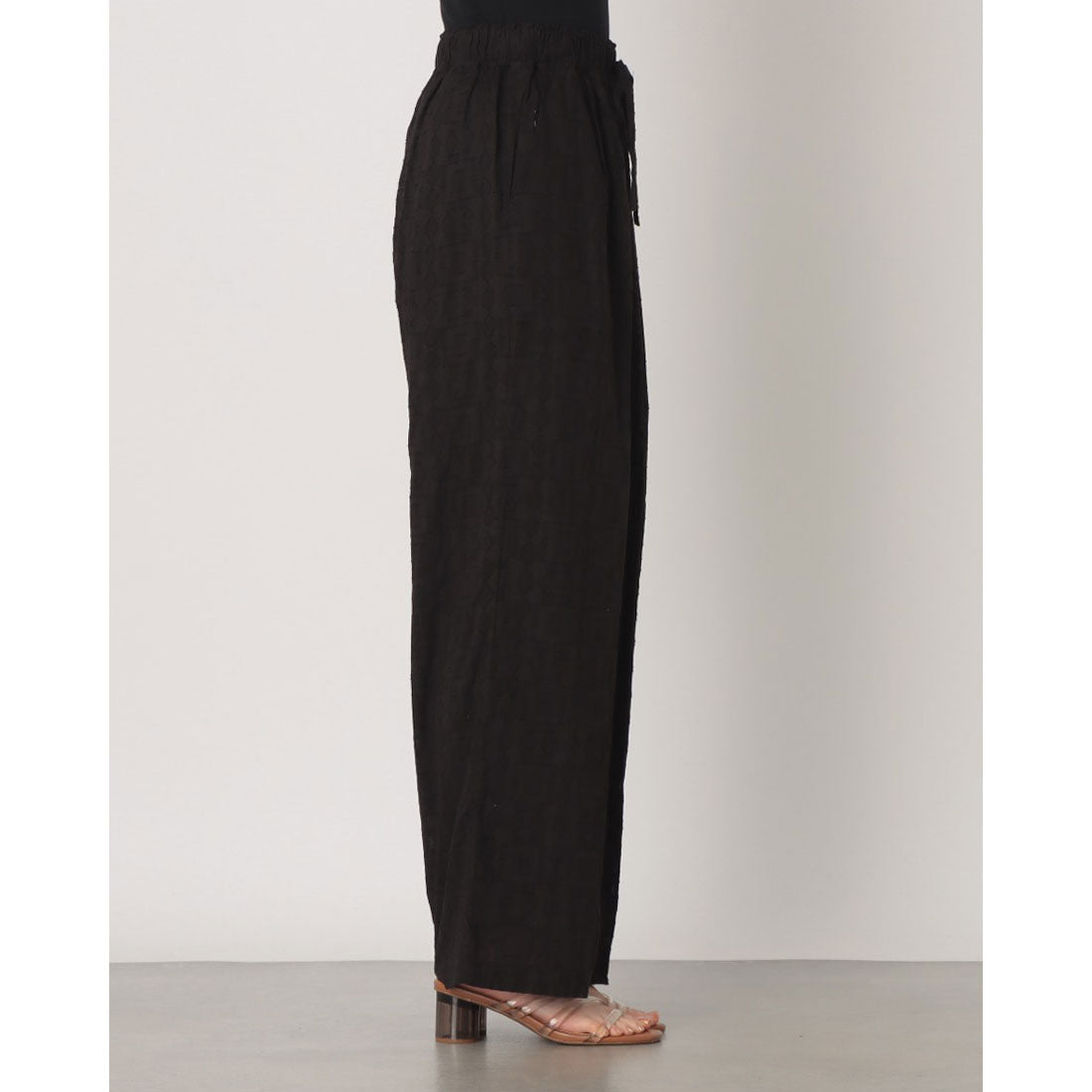 ハンチ hunch カットジャガード イージーパンツ （BLACK） BLACK