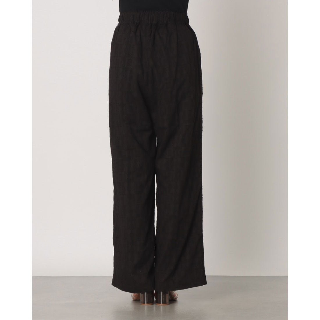 ハンチ hunch カットジャガード イージーパンツ （BLACK） BLACK