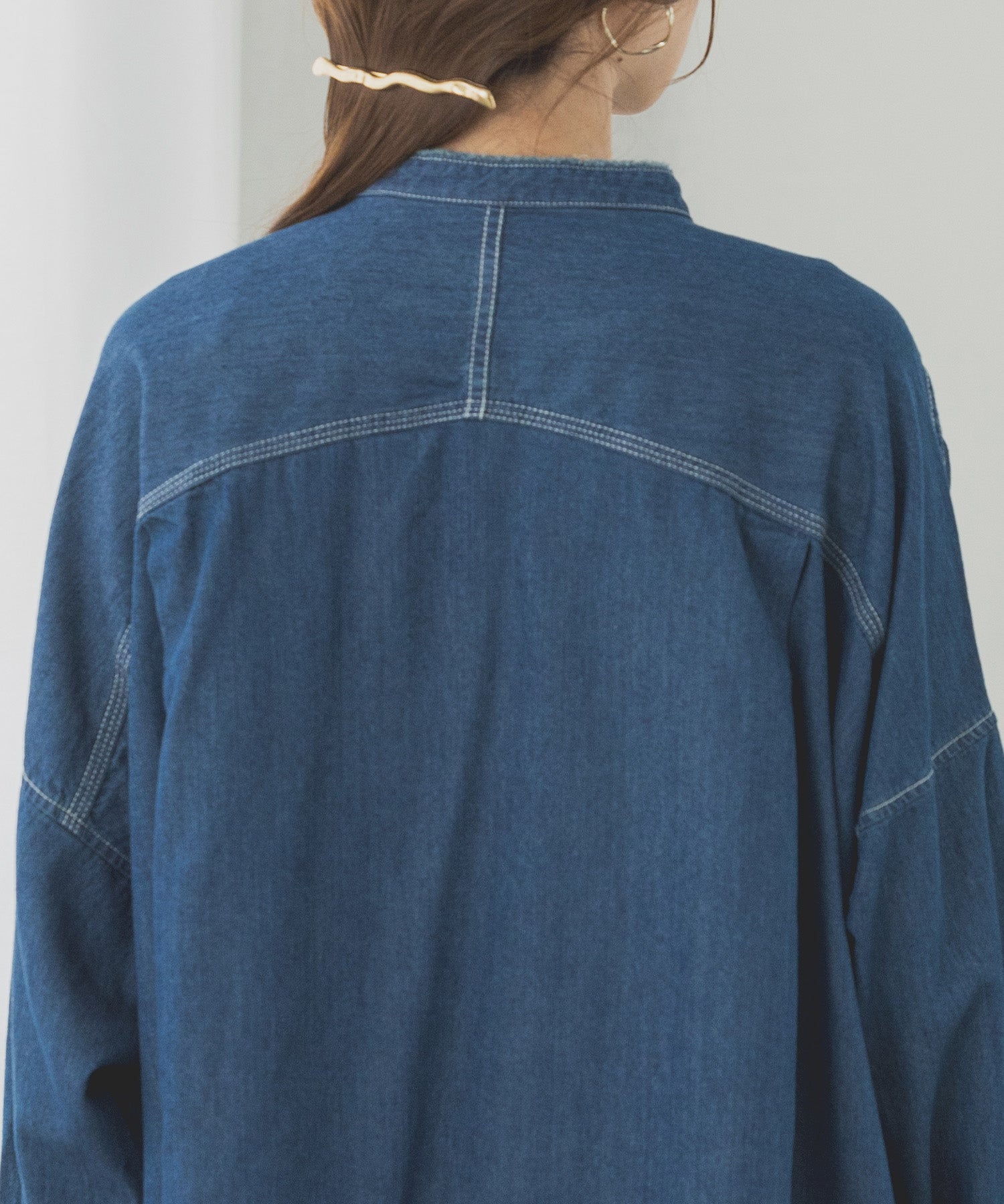 ハンチ hunch テンセルデニムオーバーシャツ （ブルー） ブルー