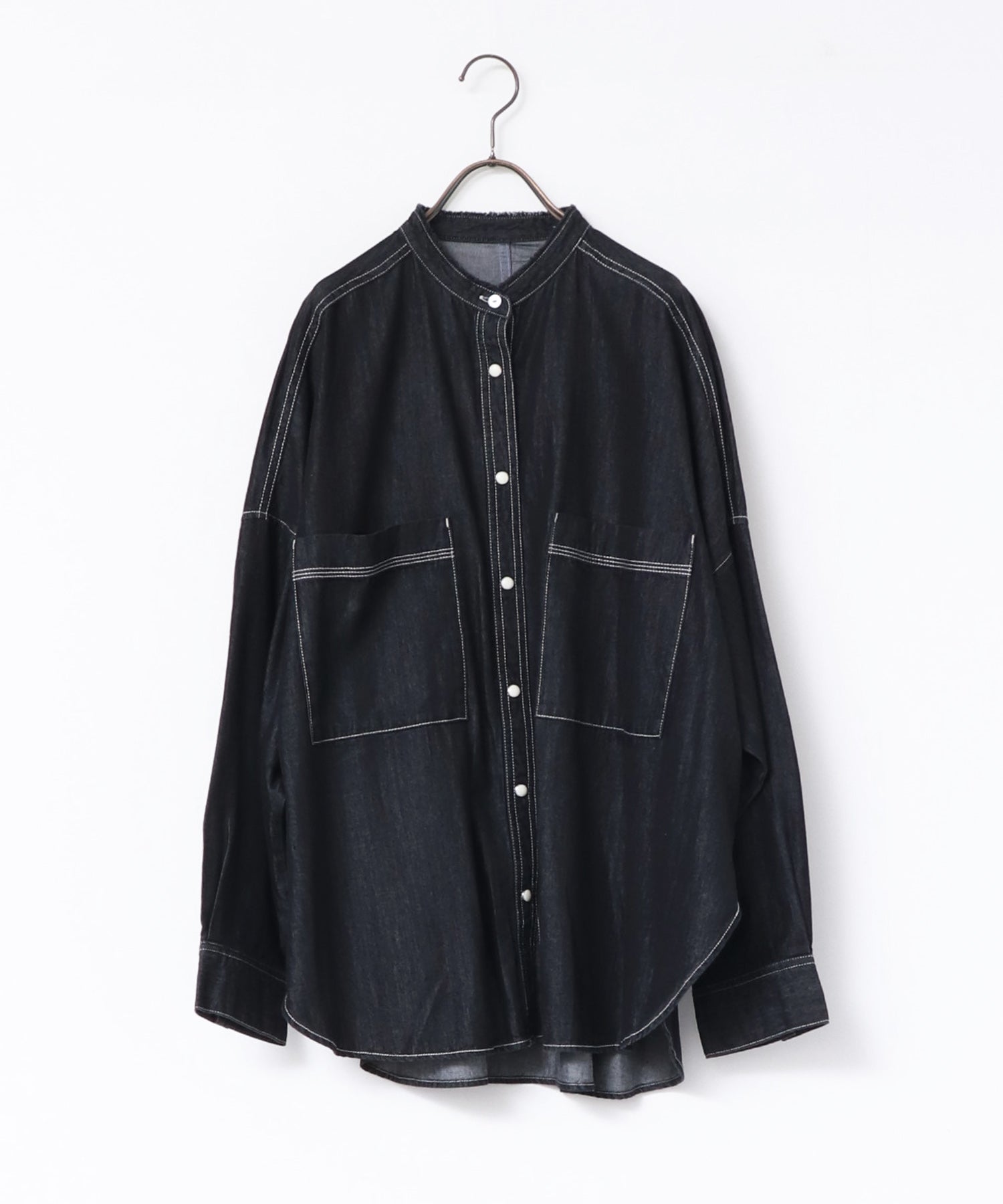 ハンチ hunch テンセルデニムオーバーシャツ （ブルー） ブルー