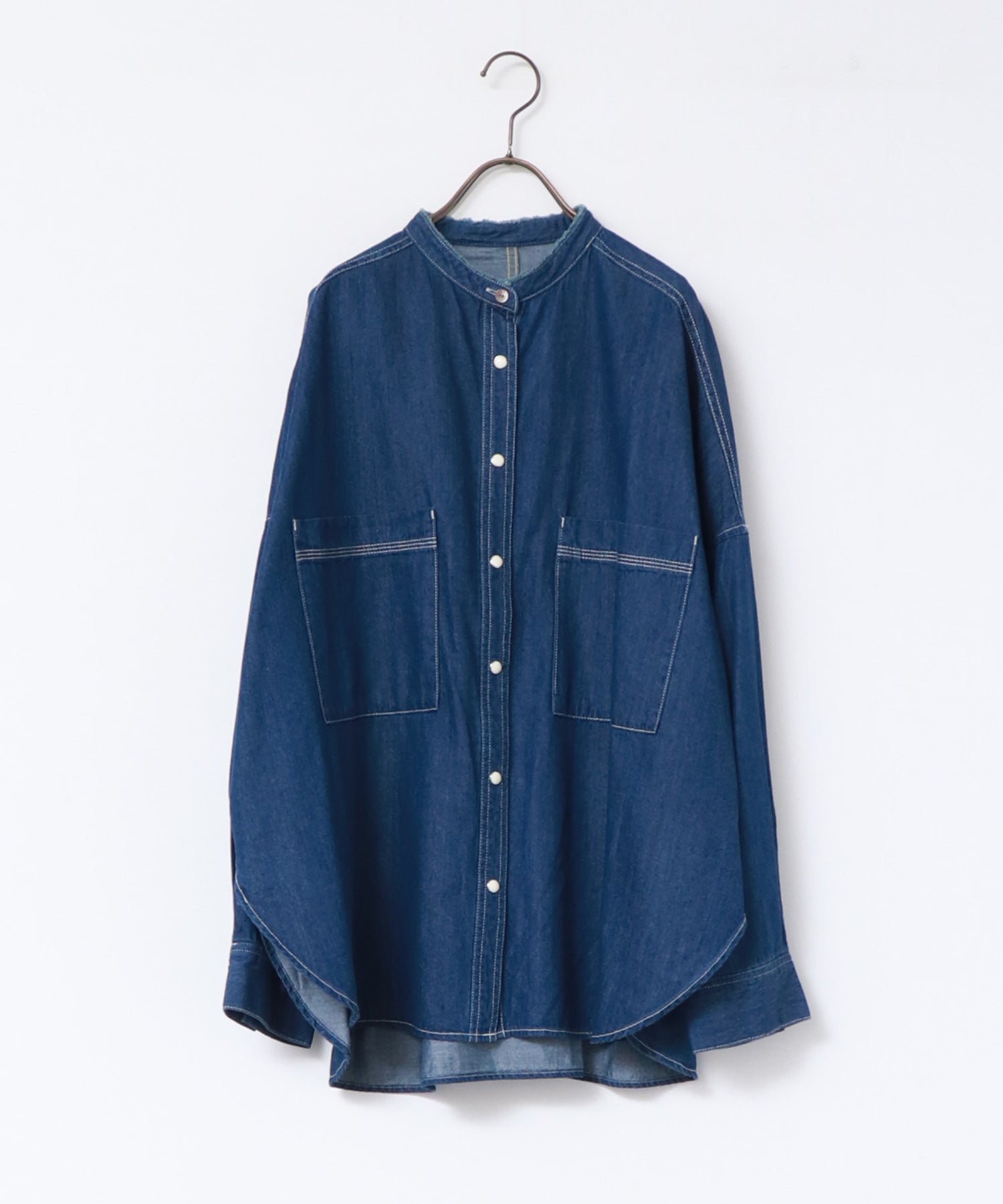 ハンチ hunch テンセルデニムオーバーシャツ （ブルー） ブルー