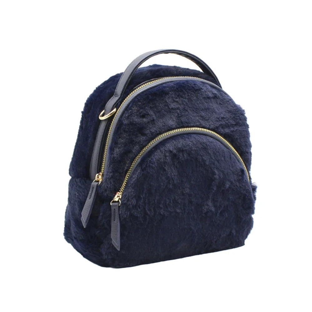ハンドレッド HUNDRED バックパック HUNDRED ファー エコファー 2way リュック サック バック パック ショルダーバッグ レディース OK-426,ネイビー