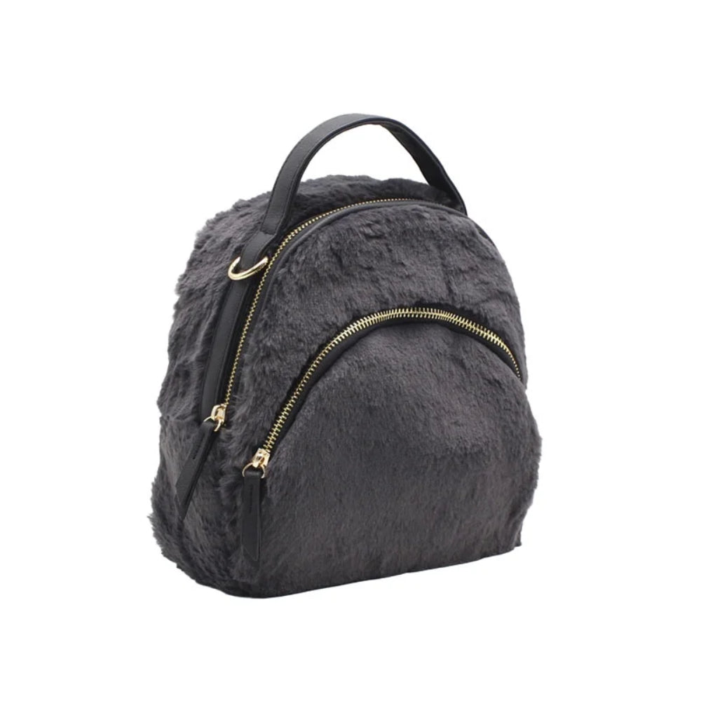 ハンドレッド HUNDRED バックパック HUNDRED ファー エコファー 2way リュック サック バック パック ショルダーバッグ レディース OK-426,ダークグレー