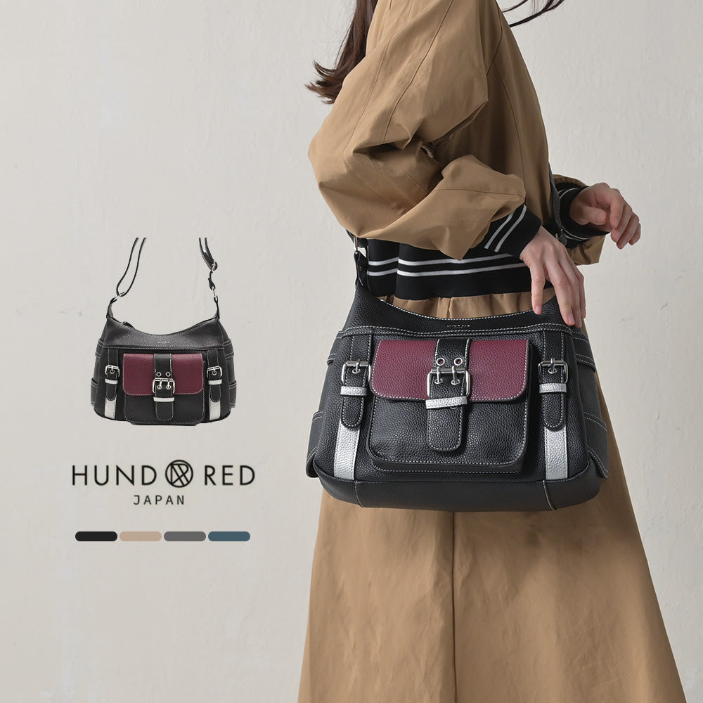 ハンドレッド HUNDRED ショルダー バッグ ベルトデザイン ショルダーバッグ 肩掛け 肩掛けバッグ Y2K Y2Kコーデ HR-2036 （ブラック） ブラック