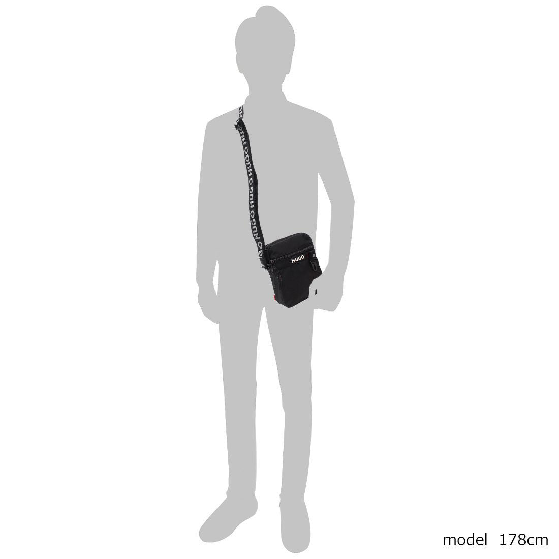 ヒューゴボス HUGO BOSS ボス ショルダーバッグ レポーターバッグ ロゴ入り ジップクロージャー ブラック メンズ HUGO BOSS 50536009 001 （BLACK） BLACK