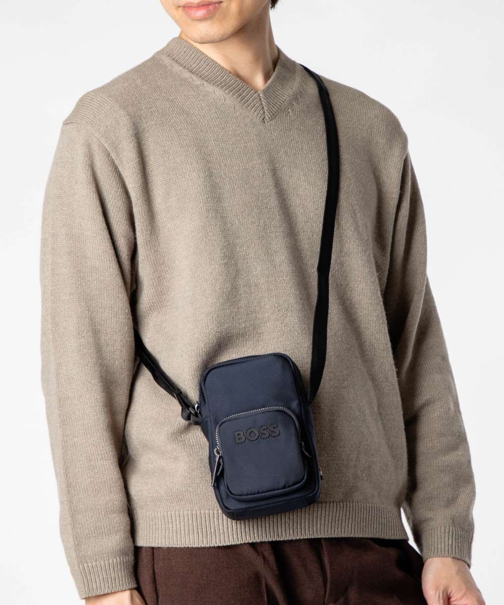 ヒューゴボス HUGO BOSS ヒューゴボス HUGO BOSS Catch 3.0 Mini shoulder bag キャッチ ミニショルダーバッグ 50552566 ロゴ メンズ バッグ CATCH 3.0_MINI NS （DARK BLUE(406)） DARK BLUE(406)