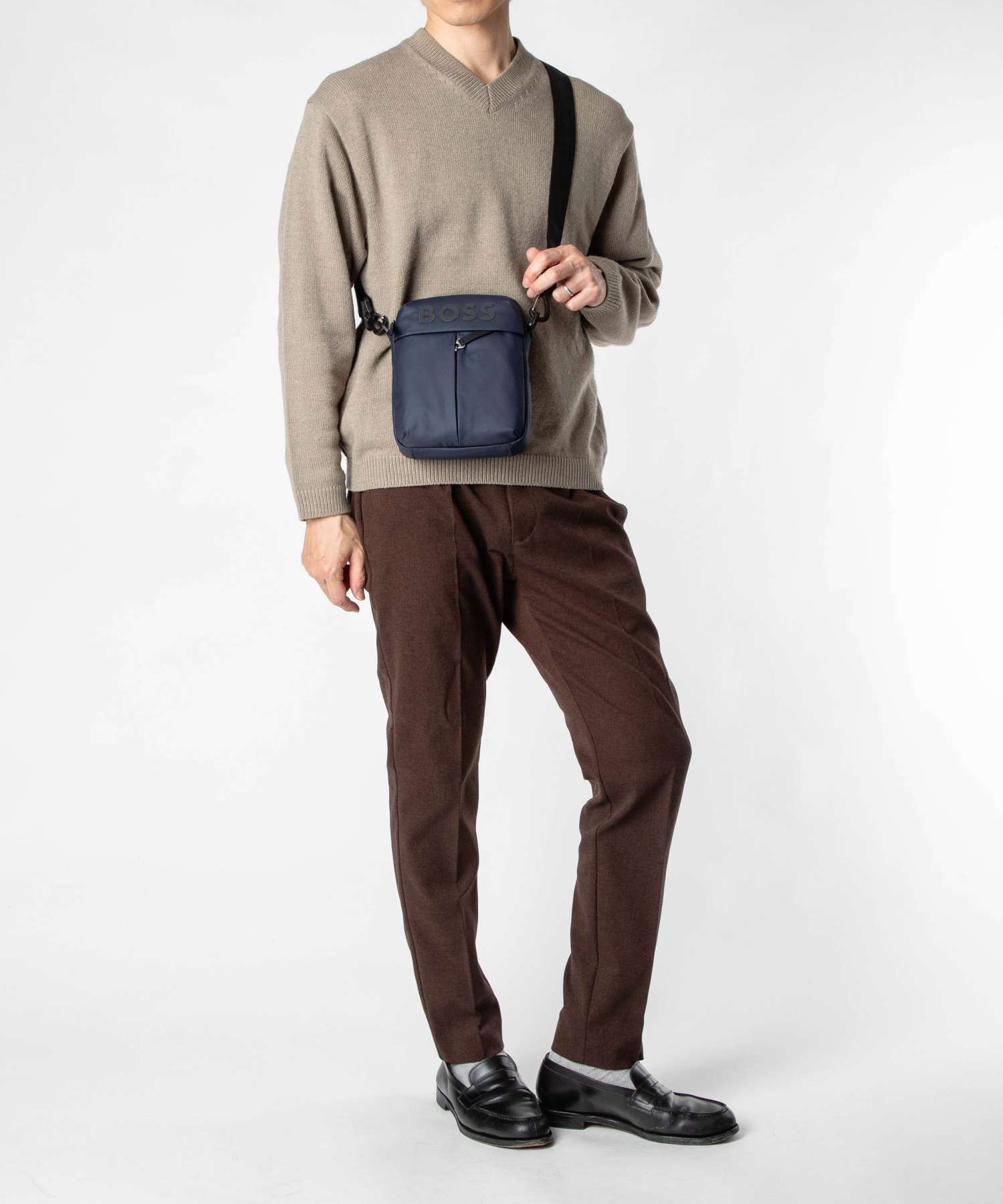 ヒューゴボス HUGO BOSS ヒューゴボス HUGO BOSS reporter bag レポーターバッグ 50516893 ショルダーバッグ ロゴ メンズ バッグ STORMY_NS_ZIP （DARK BLUE(402)） DARK BLUE(402)