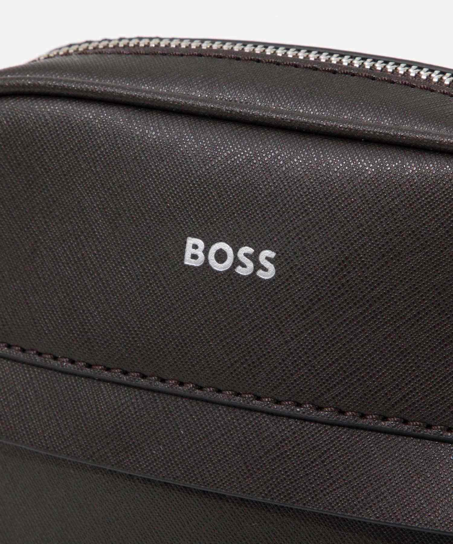 ヒューゴボス HUGO BOSS ヒューゴボス HUGO BOSS Zair NS zip reporter bag ジップ レポーターバッグ 50483566 ショルダーバッグ ロゴ メンズ （DARK BROWN(203)） DARK BROWN(203)