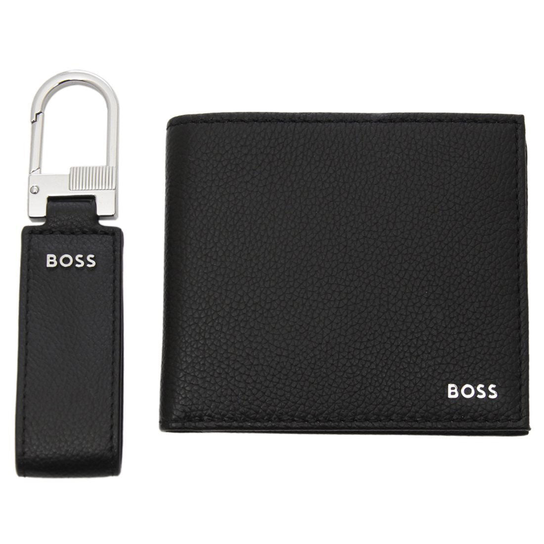 ヒューゴボス HUGO BOSS ボス 二つ折り財布 キーホルダー ギフトセット ウォレット キーリングセット ブラック メンズ HUGO BOSS 50523844 001 （BLACK） BLACK