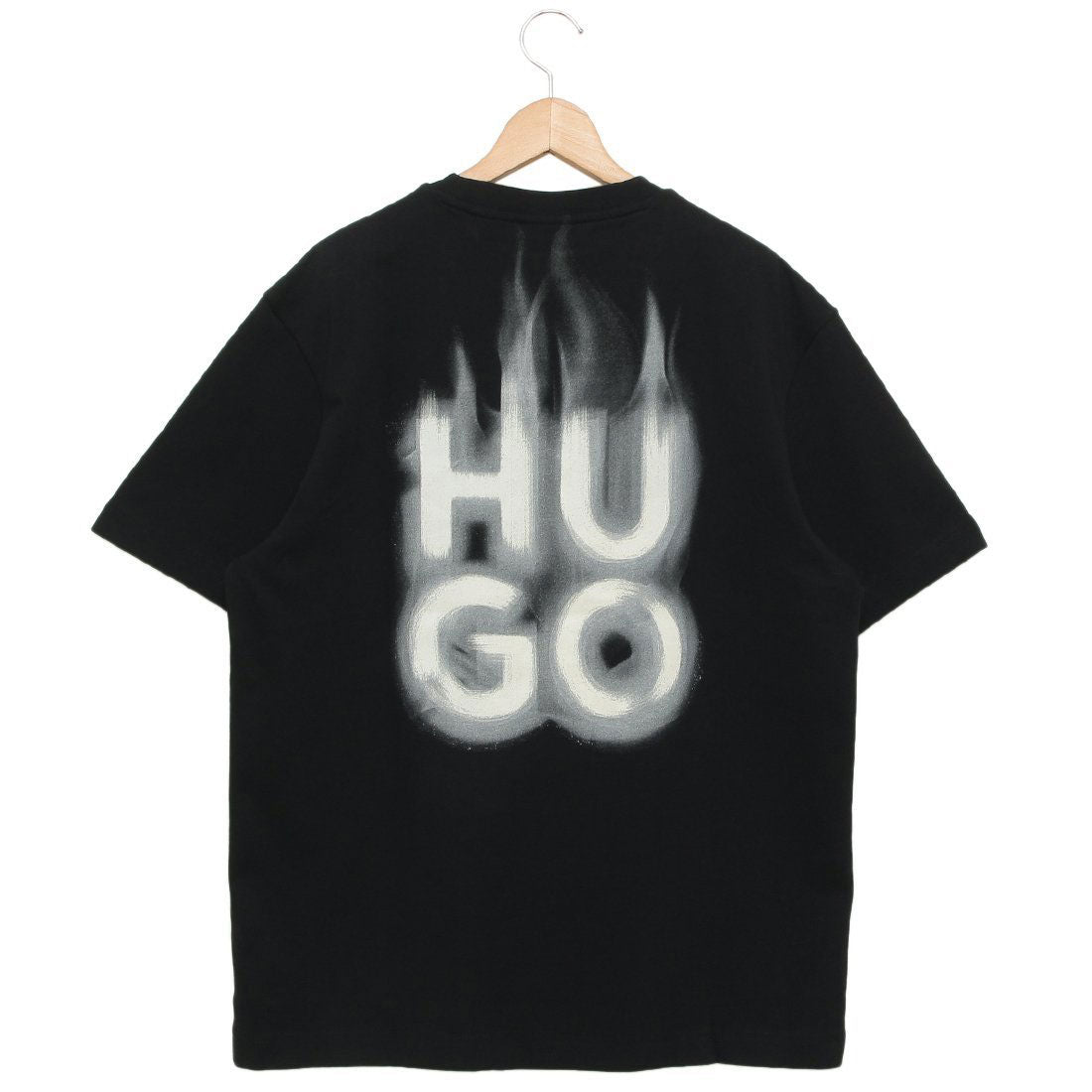 ヒューゴボス HUGO BOSS ボス Tシャツ カットソー コットンジャージー Tシャツ スタックスモークロゴプリント ブラック メンズ HUGO BOSS 50530434 001 （BLACK） BLACK