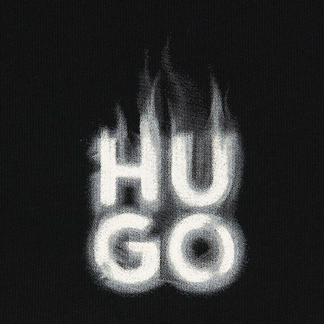 ヒューゴボス HUGO BOSS ボス Tシャツ カットソー コットンジャージー Tシャツ スタックスモークロゴプリント ブラック メンズ HUGO BOSS 50530434 001 （BLACK） BLACK