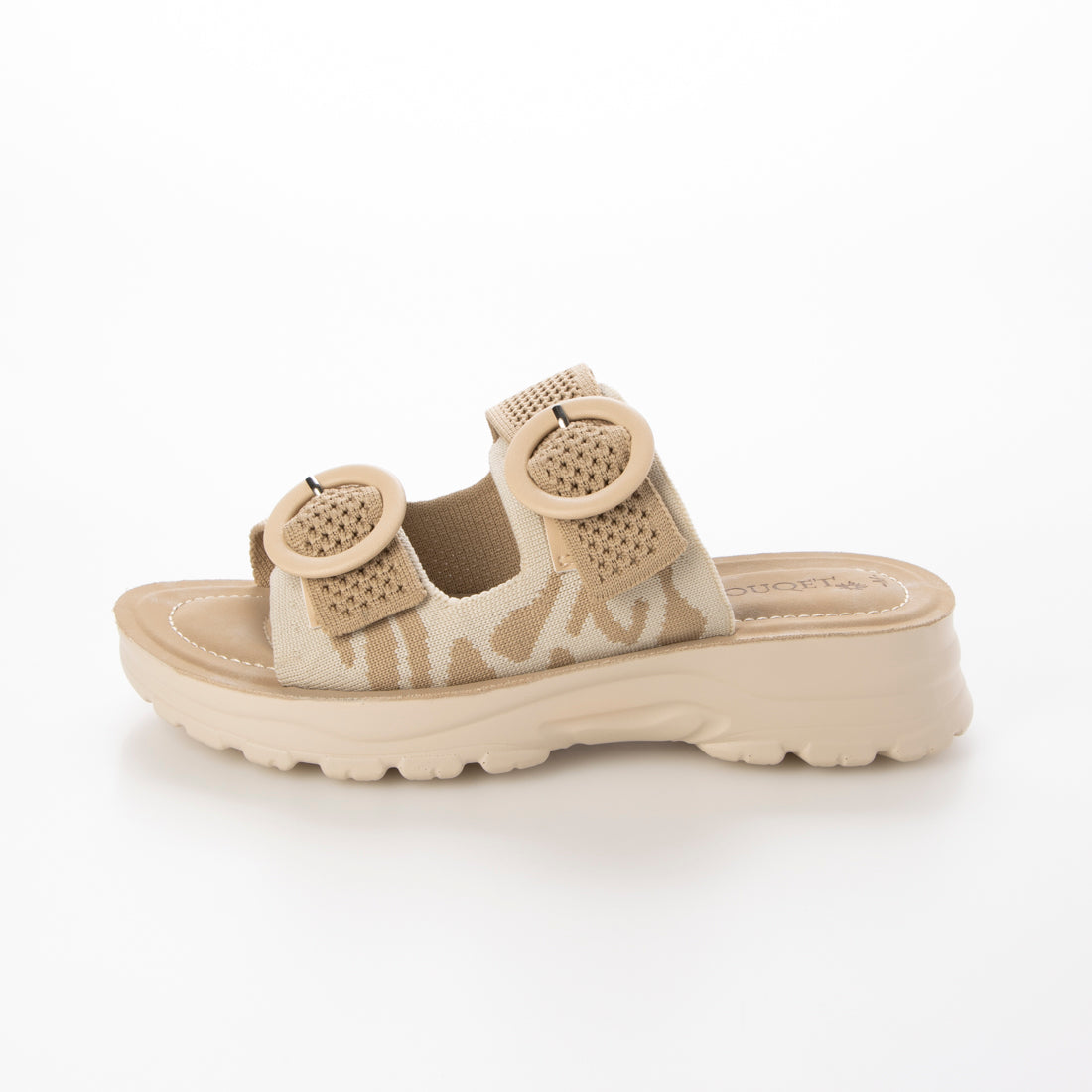 ハスキー HUSKY BOUQET オープントゥ ダブルベルト ゼブラ柄 サンダル （BEIGE） BEIGE
