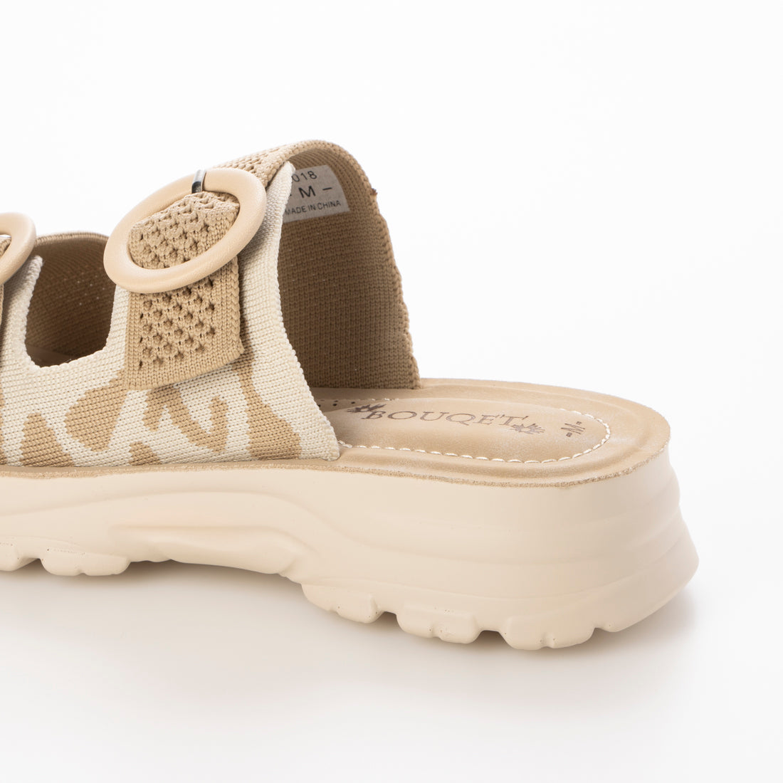ハスキー HUSKY BOUQET オープントゥ ダブルベルト ゼブラ柄 サンダル （BEIGE） BEIGE