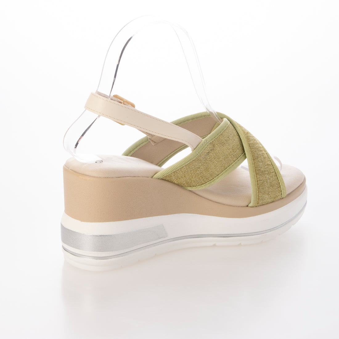 ハスキー HUSKY kitson キラキラ クロスベルトバックストラップ 厚底サンダル （LIME） LIME