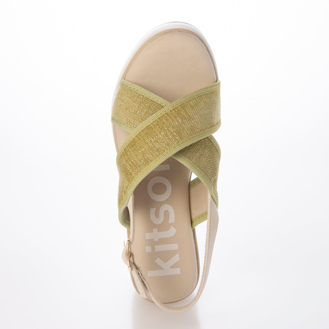 ハスキー HUSKY kitson キラキラ クロスベルトバックストラップ 厚底サンダル （LIME） LIME
