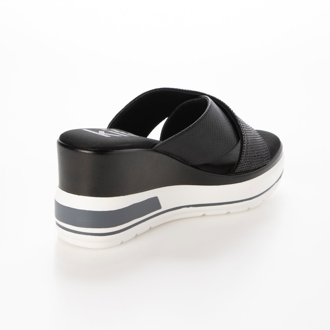 ハスキー HUSKY kitson キラキラ クロスベルト 厚底サンダル （BLACK） BLACK
