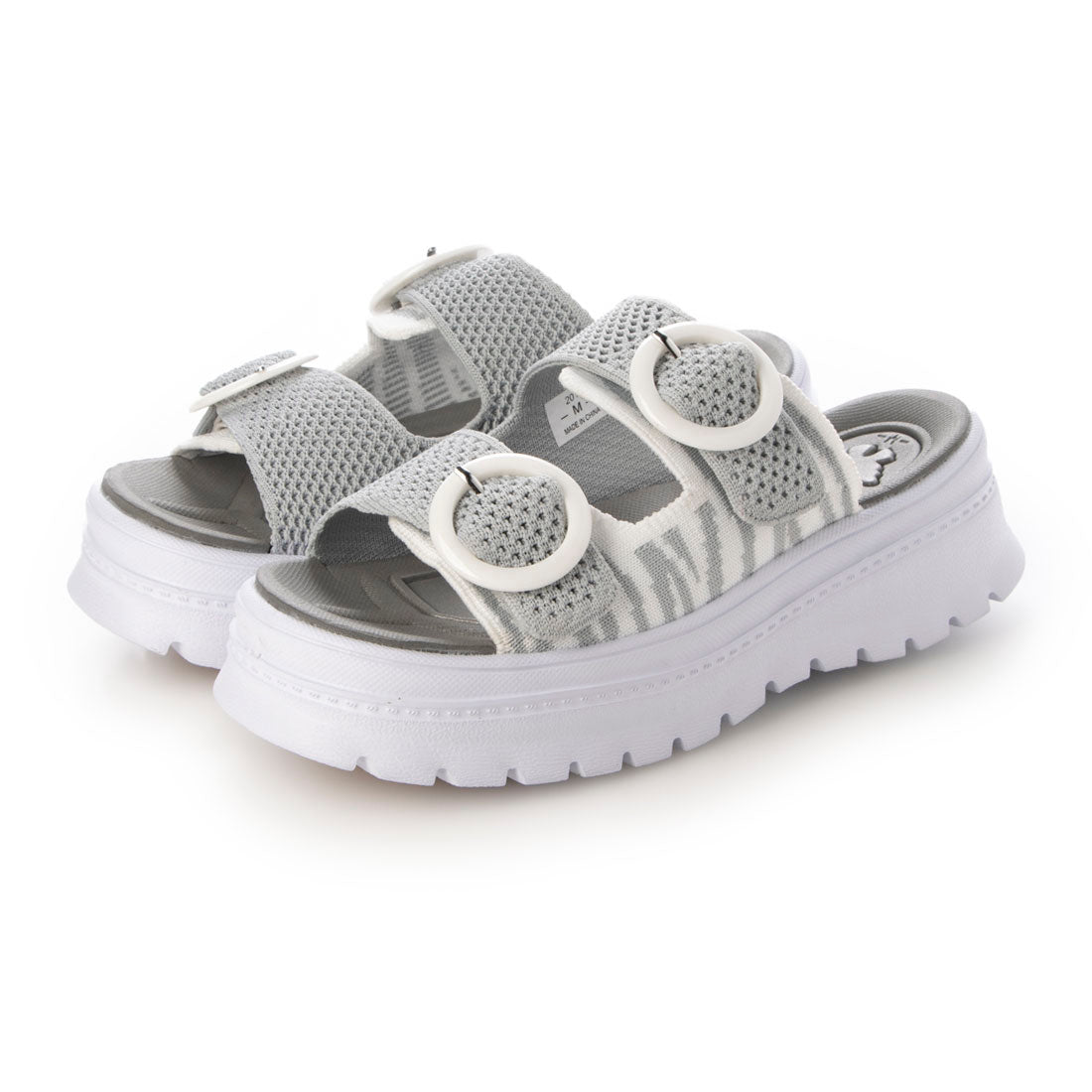 ハスキー HUSKY BOUQET オープントゥ ダブルベルト厚底 サンダル （GRAY） GRAY