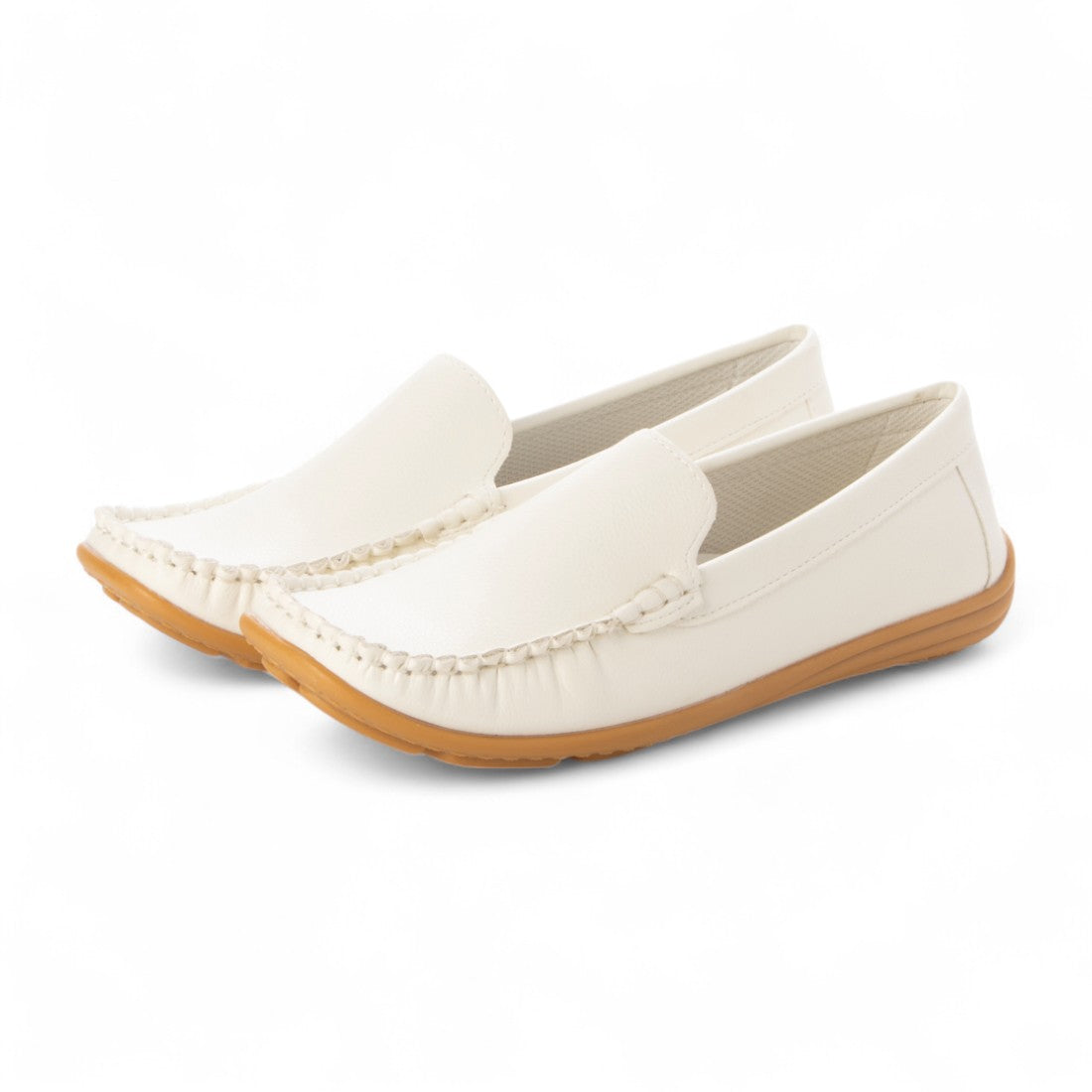 ハスキー HUSKY 軽量 シンプル プレーン モカシン ドライビングシューズ （WHITE） WHITE