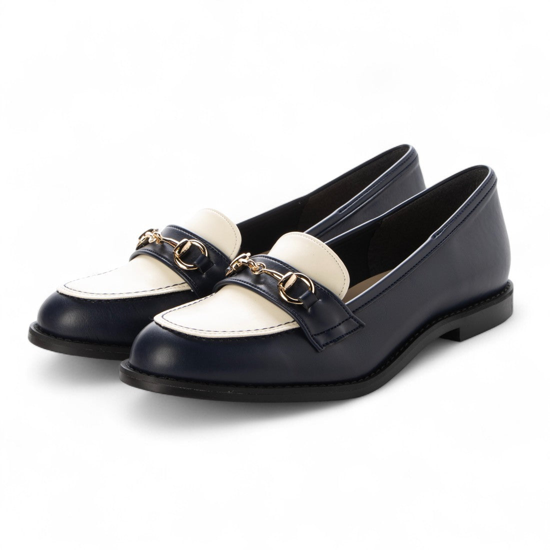 ハスキー HUSKY FAVO FAVO/ファヴォファヴォ ローヒール レイン ビットローファー スリッポン （WH/NAVY） WH/NAVY