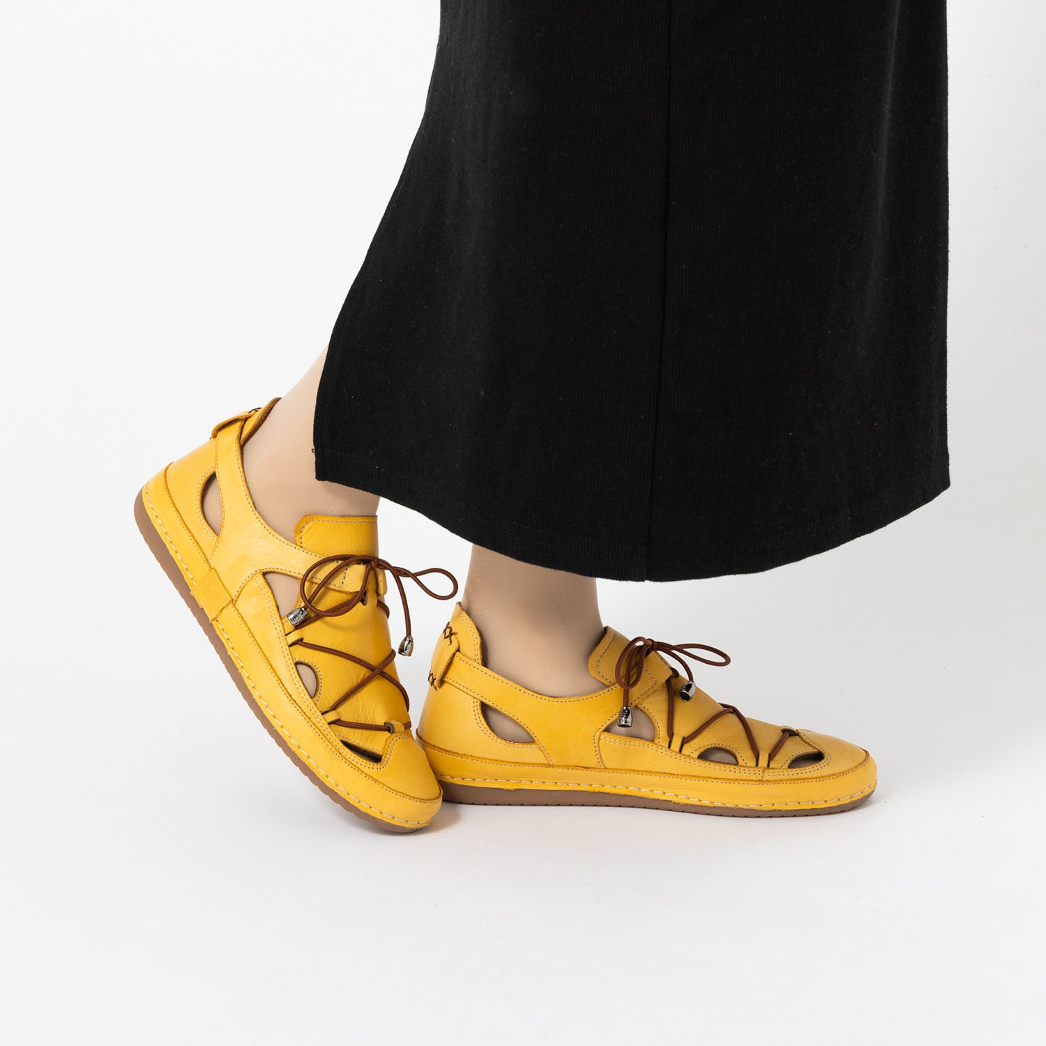 ハスキー HUSKY HOSH ホッシュ メイドインイスタンブール ソフトカウレザー レースアップスリッポン （MUSTARD） MUSTARD