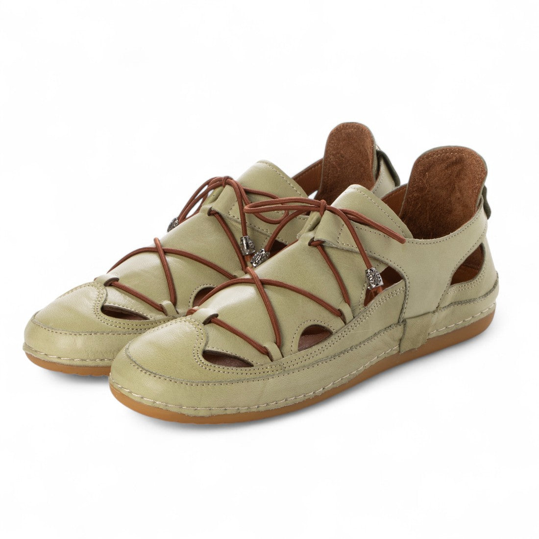 ハスキー HUSKY HOSH ホッシュ メイドインイスタンブール ソフトカウレザー レースアップスリッポン （KHAKI） KHAKI