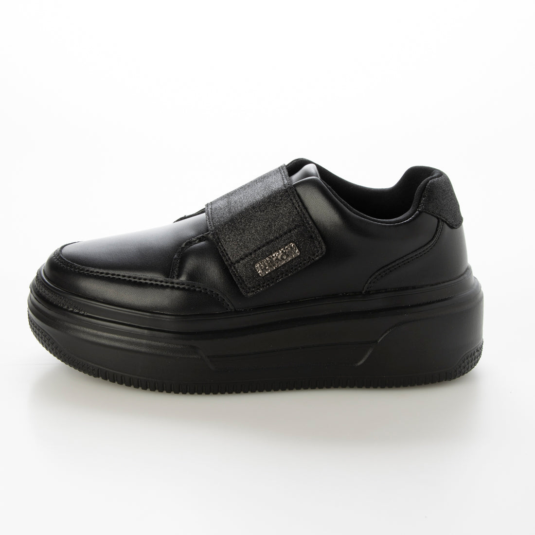ハスキー HUSKY KITSON キットソン 厚底 ウェッジソール 軽量 ベルクロ ローカットスリッポン スニーカー （BL/BL） BL/BL