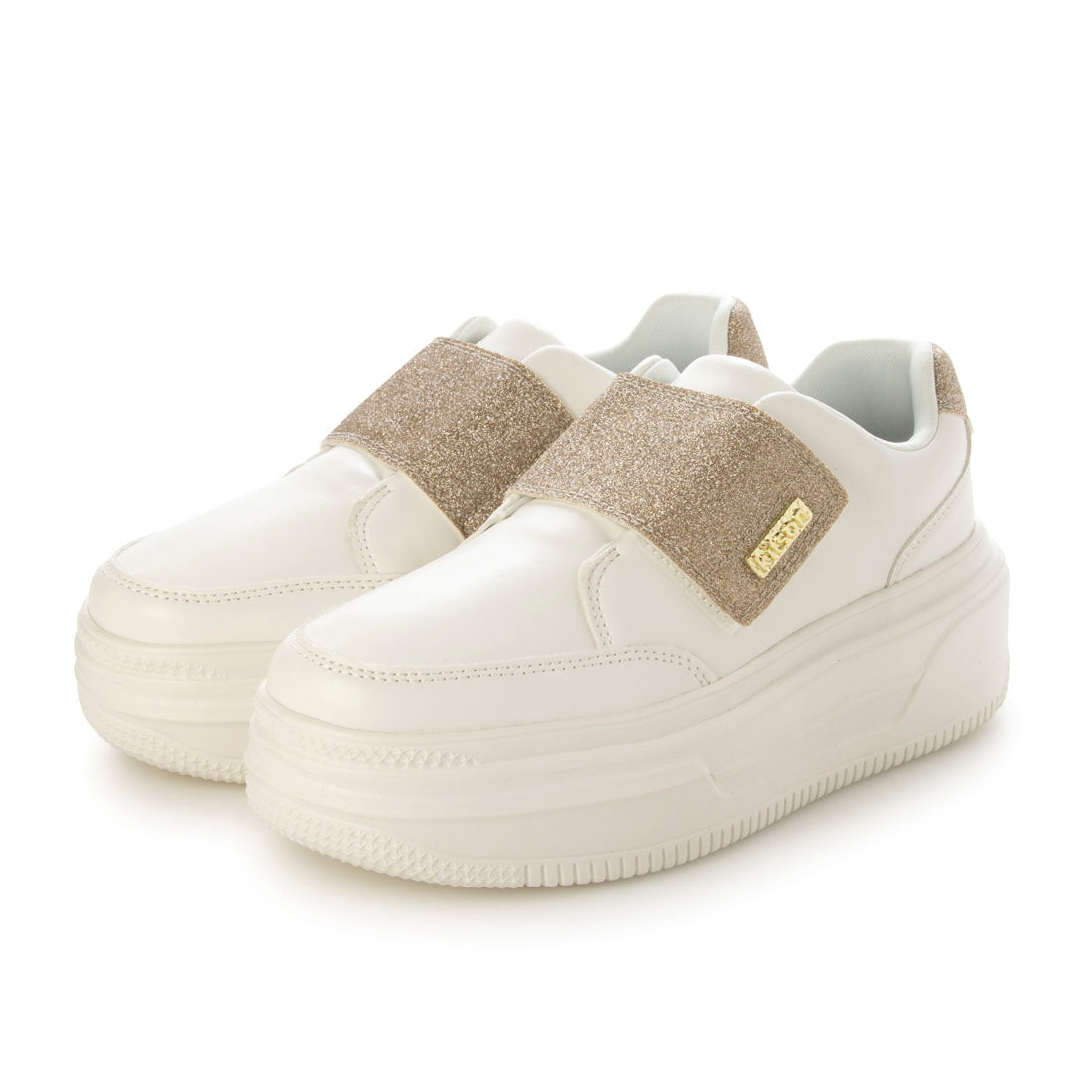 ハスキー HUSKY KITSON キットソン 厚底 ウェッジソール 軽量 ベルクロ ローカットスリッポン スニーカー （WHITE） WHITE