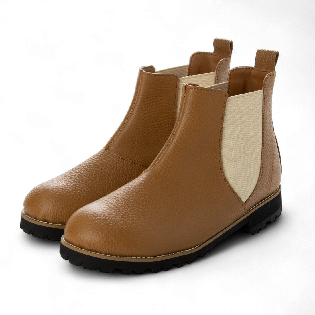 ハスキー HUSKY 本革 牛革コンフォート タンクソール サイドゴアブーツ （CAMEL） CAMEL
