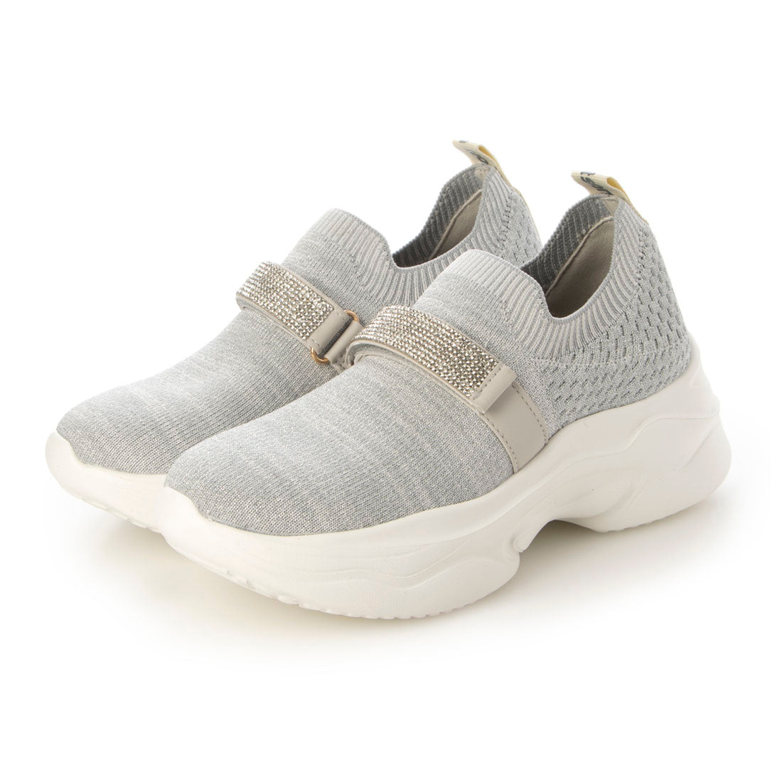ハスキー husky Co.Ltd. Kitson キットソン キラキラベルト ニットスリッポン,GRAY