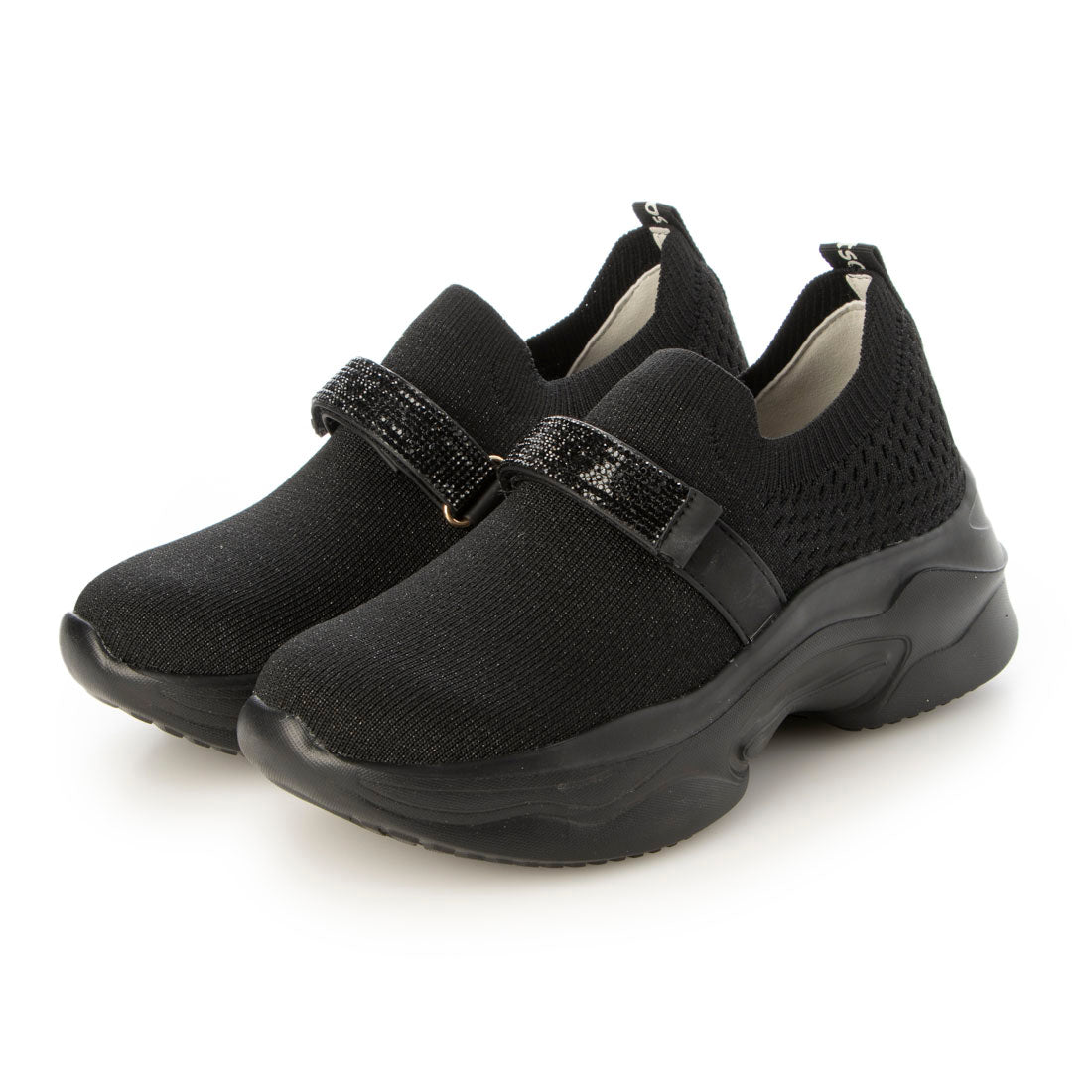 ハスキー husky Co.Ltd. Kitson キットソン キラキラベルト ニットスリッポン,BL/BL