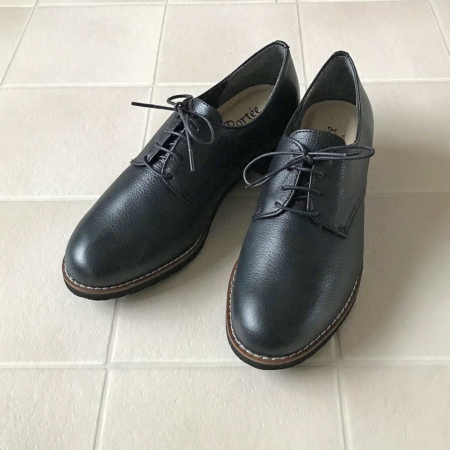 Husky Co.Ltd. [Genuine Leather] 3.5cm Heel Almond Toe Derby Shoes