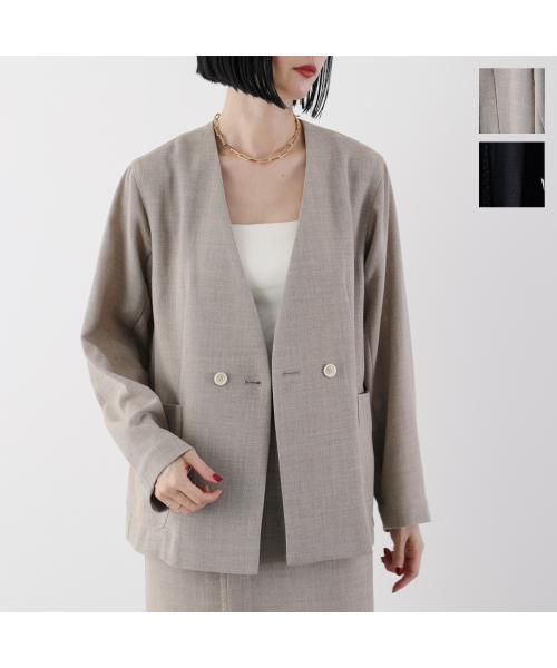 ヒュイル hwyl hwyl ジャケット 510-84002 ノーカラー Vネック （12/ベージュ） 12/ベージュ