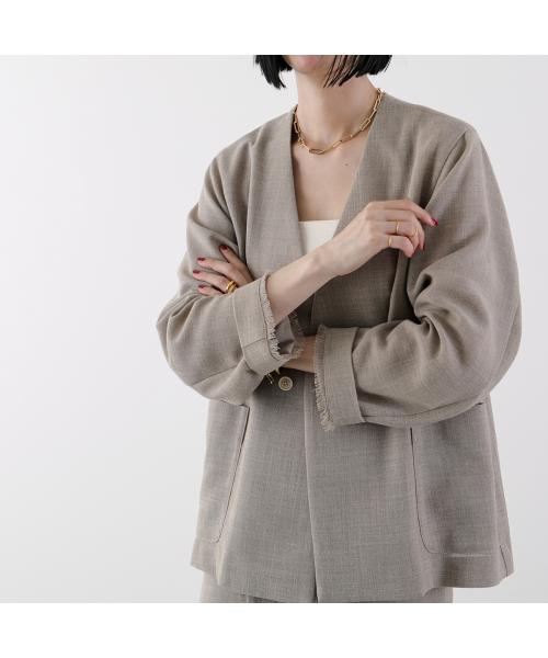 ヒュイル hwyl hwyl ジャケット 510-84002 ノーカラー Vネック （12/ベージュ） 12/ベージュ