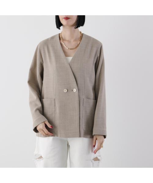 ヒュイル hwyl hwyl ジャケット 510-84002 ノーカラー Vネック （12/ベージュ） 12/ベージュ
