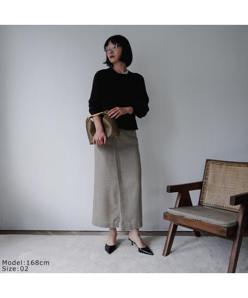 ヒュイル hwyl hwyl スカート 510-86000 Iライン ストレート ラップ風 （12/ベージュ） 12/ベージュ