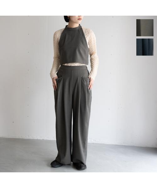 ヒュイル hwyl hwyl セットアップ 512-86523 ノースリーブ×ワイドパンツ （78/アッシュグレー） 78/アッシュグレー