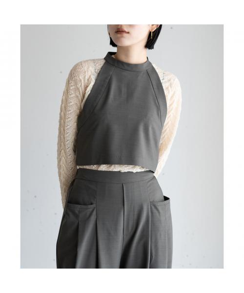 ヒュイル hwyl hwyl セットアップ 512-86523 ノースリーブ×ワイドパンツ （78/アッシュグレー） 78/アッシュグレー
