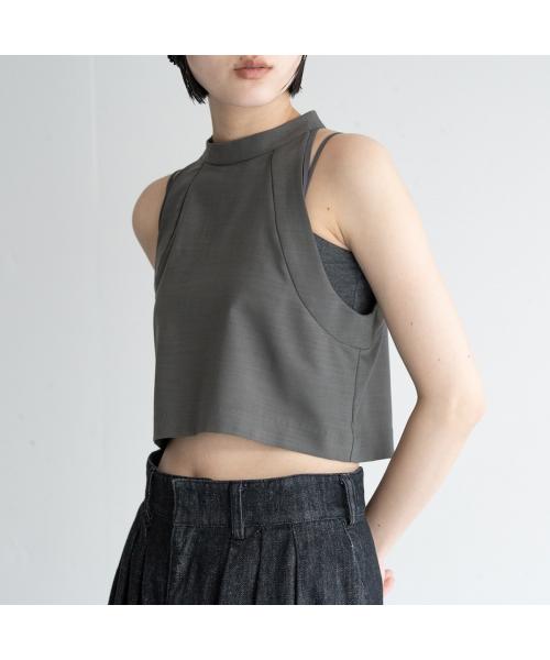 ヒュイル hwyl hwyl セットアップ 512-86523 ノースリーブ×ワイドパンツ （78/アッシュグレー） 78/アッシュグレー
