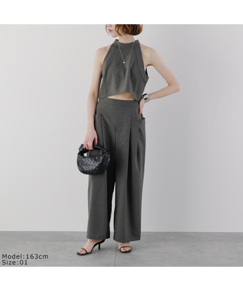 ヒュイル hwyl hwyl セットアップ 512-86523 ノースリーブ×ワイドパンツ （78/アッシュグレー） 78/アッシュグレー