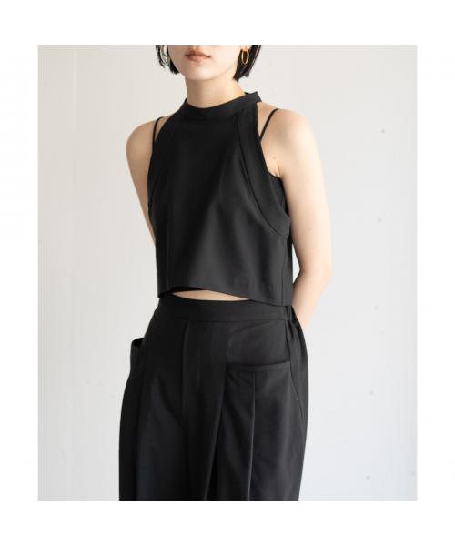 ヒュイル hwyl hwyl セットアップ 512-86523 ノースリーブ×ワイドパンツ （78/アッシュグレー） 78/アッシュグレー