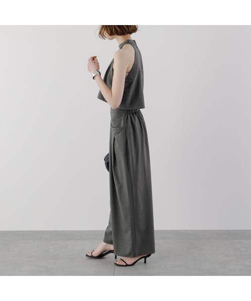 ヒュイル hwyl hwyl セットアップ 512-86523 ノースリーブ×ワイドパンツ （78/アッシュグレー） 78/アッシュグレー