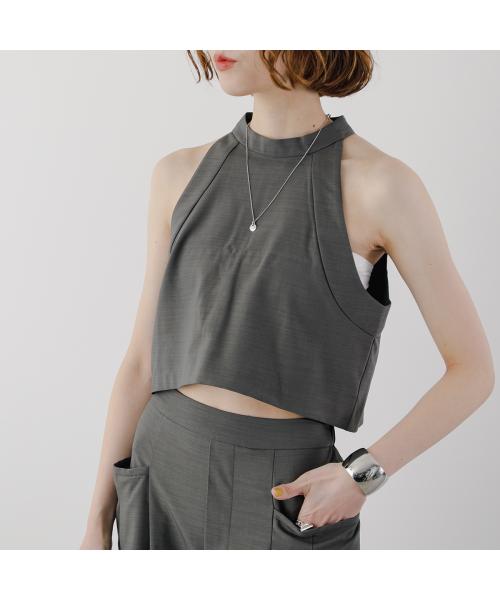ヒュイル hwyl hwyl セットアップ 512-86523 ノースリーブ×ワイドパンツ （78/アッシュグレー） 78/アッシュグレー