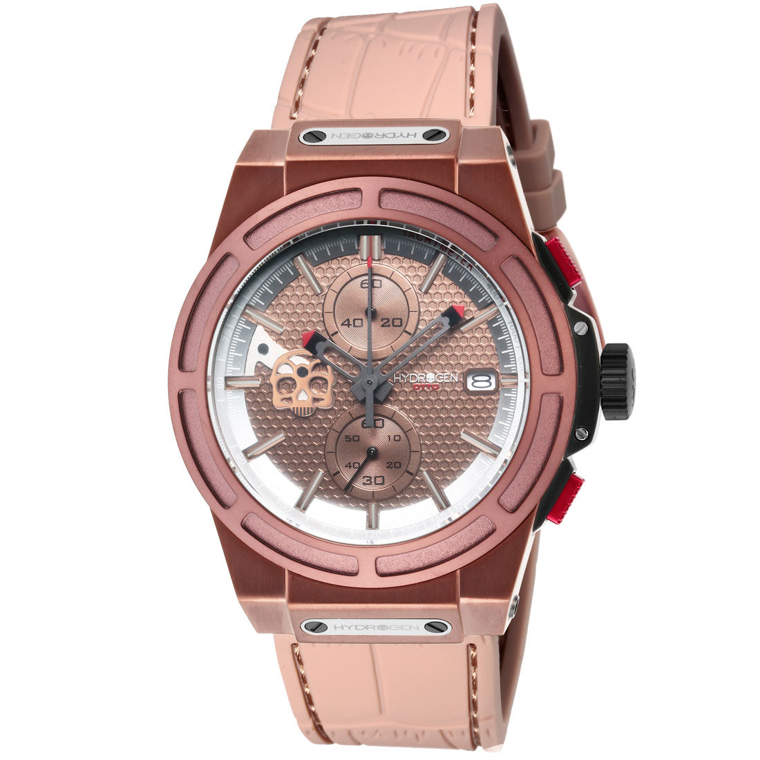 Hydrogen OTTO CHRONO SKULL Men's Watch HW514413 Quartz Brown Rubber