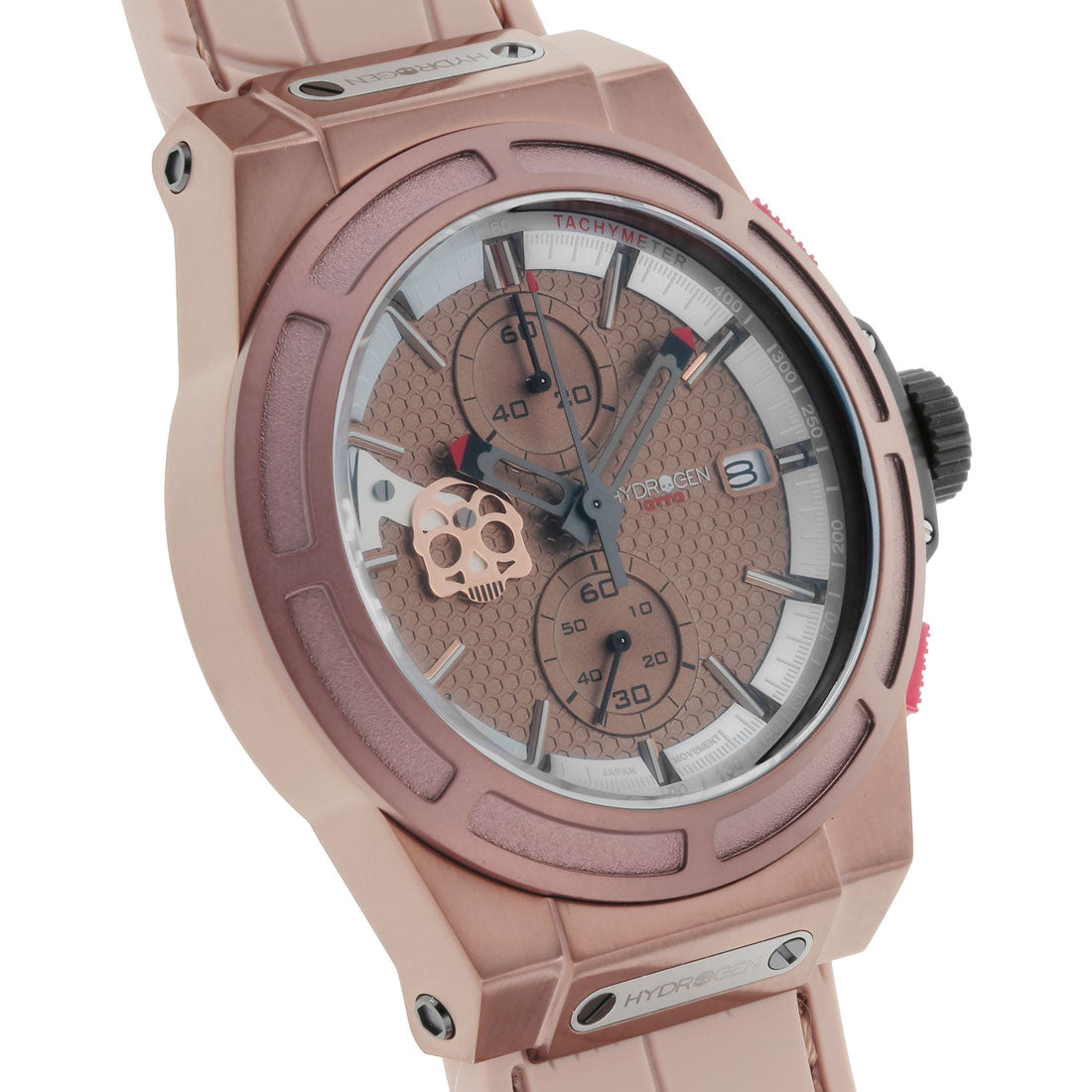 Hydrogen OTTO CHRONO SKULL Men's Watch HW514413 Quartz Brown Rubber