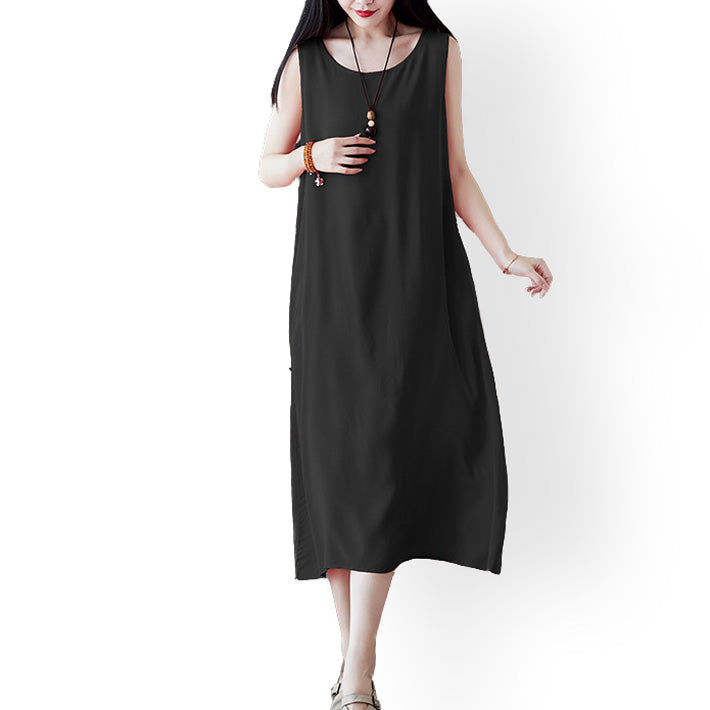 Aika ica A-line sleeveless dress in a cool, lightweight rayon blend