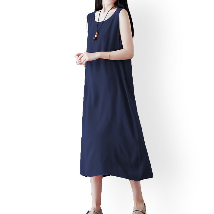 Aika ica A-line sleeveless dress in a cool, lightweight rayon blend